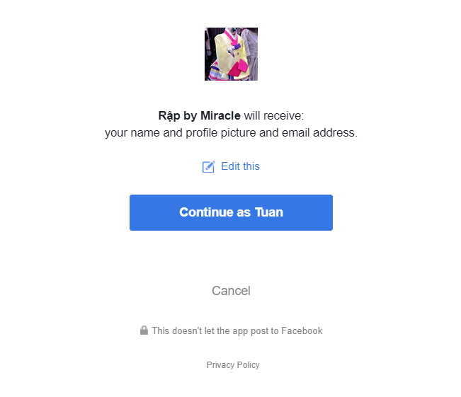 Chứng thực tài khoản hệ thống bằng Facebook